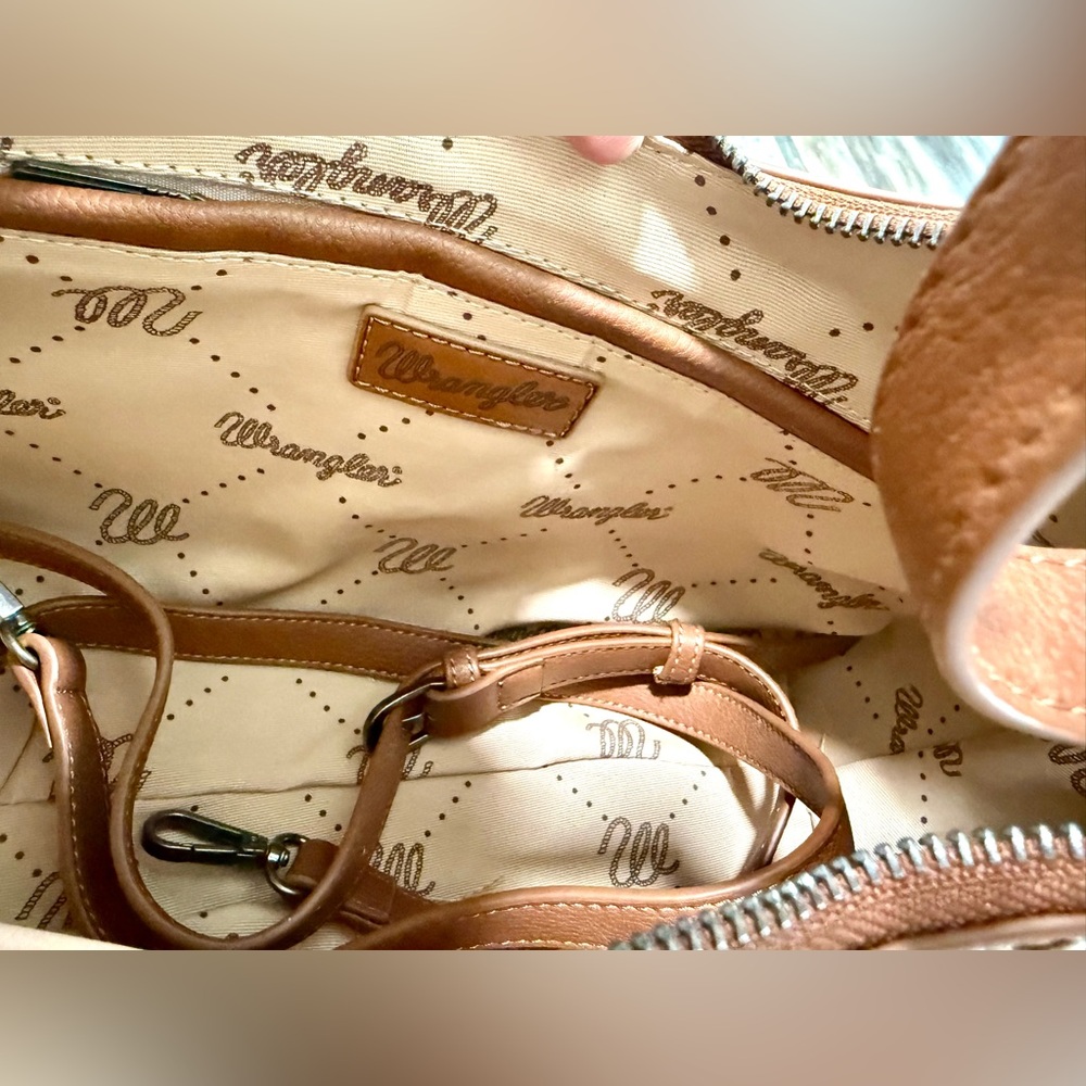 Wrangler Fringe Floral Tooled Hobo Bag - Picture 8 of 13